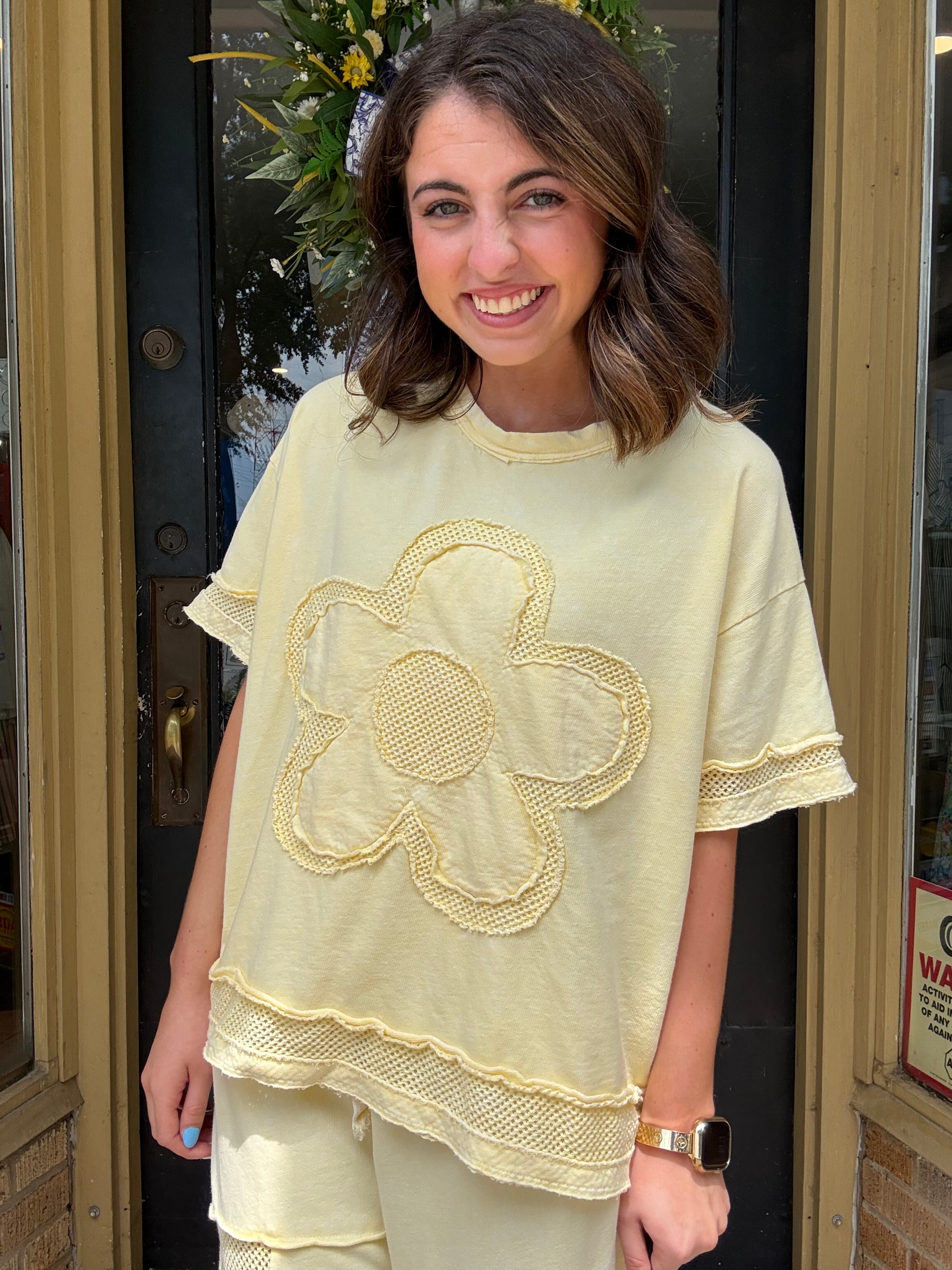 Butter Daisy Patch Top