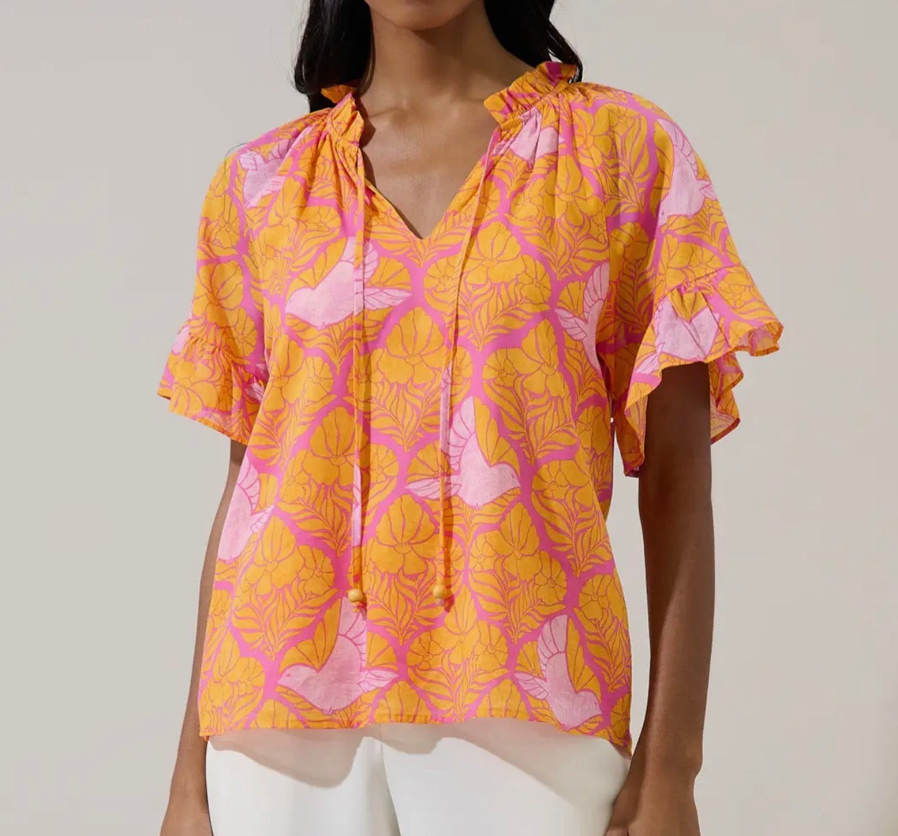Orange Jaidy Floral Top