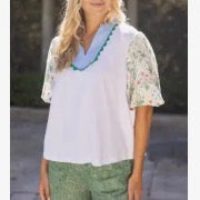 White Meadow Floral Top