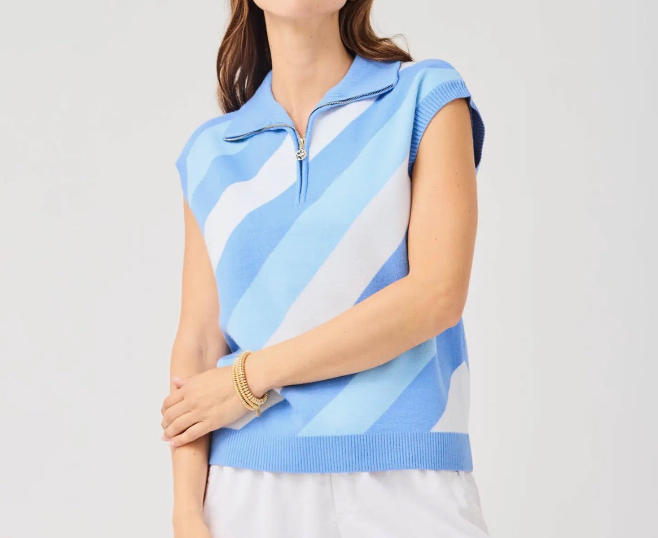 Mary Square Celia Sweater- Blue Stripe