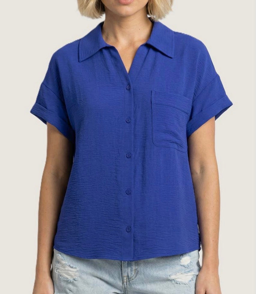 Royal Wave Button Up