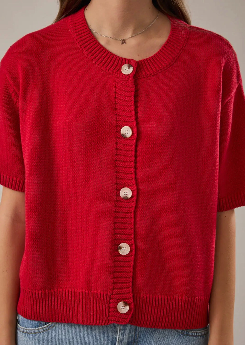 Harbor Red Cardigan
