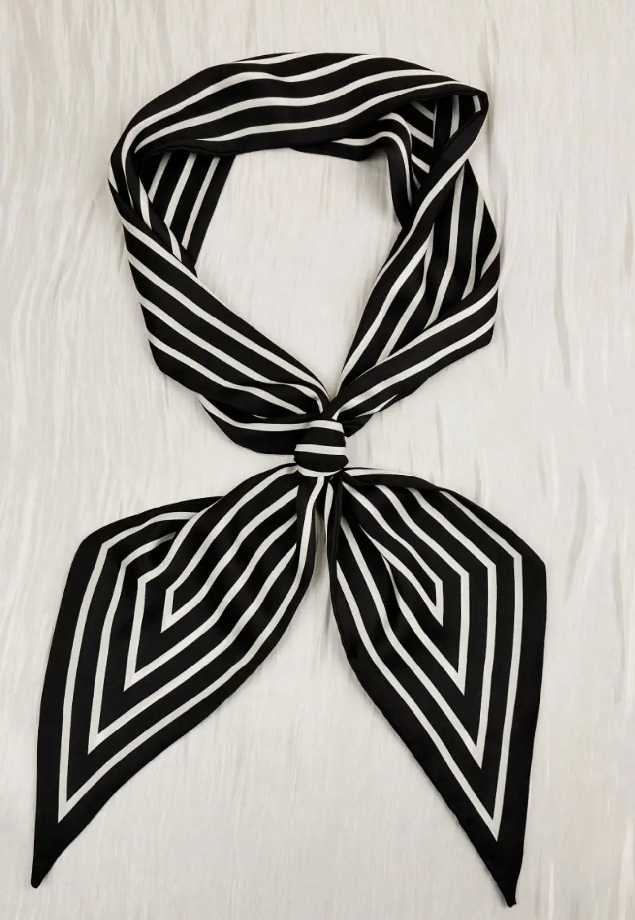French Black Silk Scarf