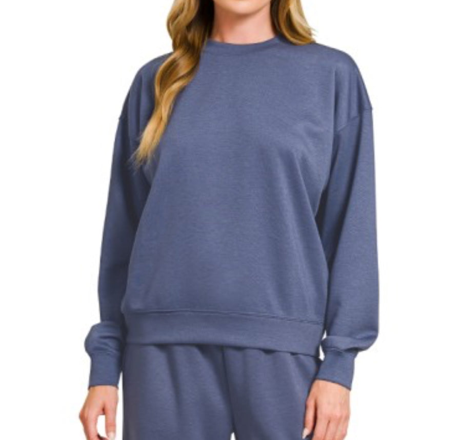 Blue Indigo Scuba Crewneck