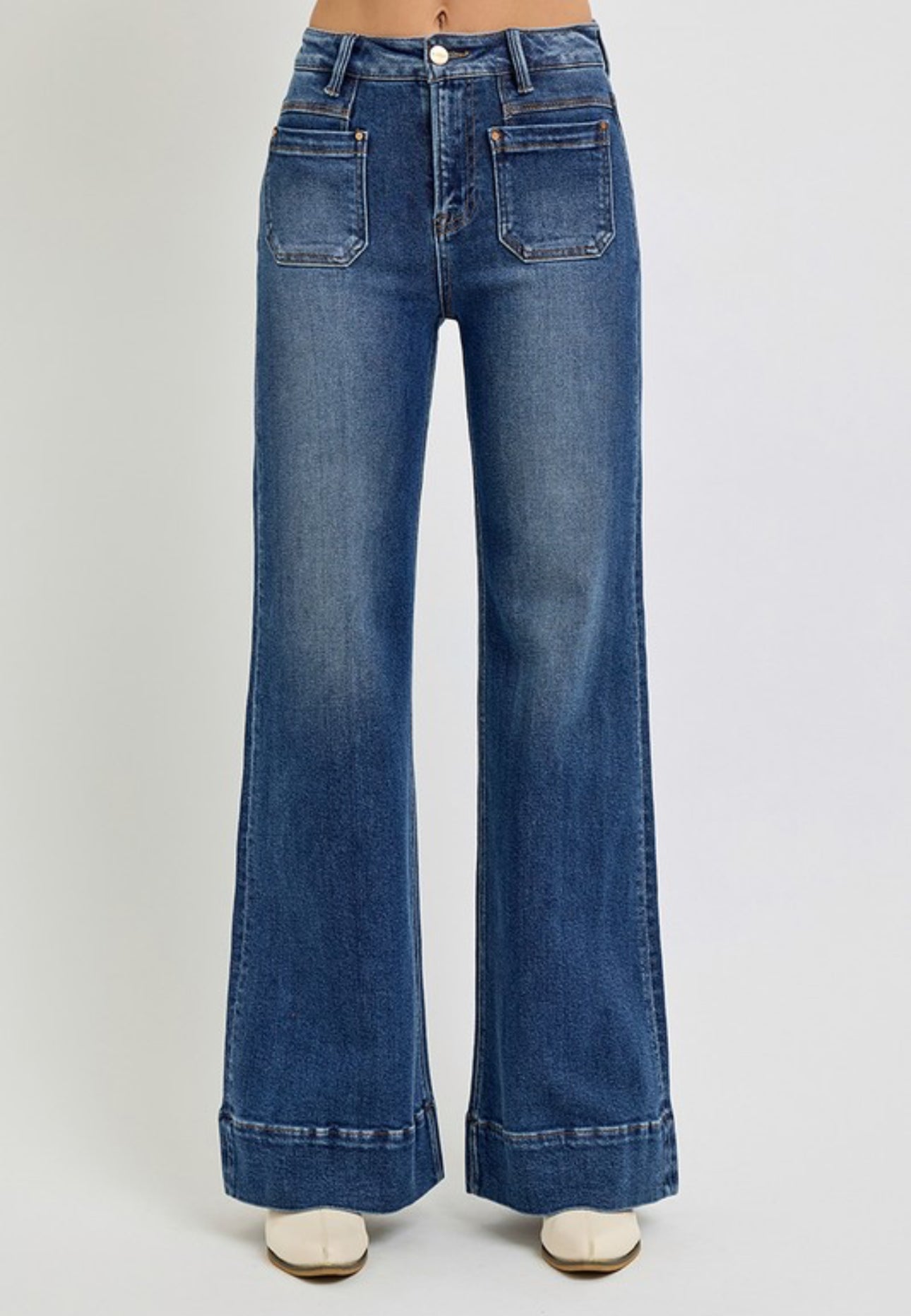 Risen Wide Patch Pocket Jeans