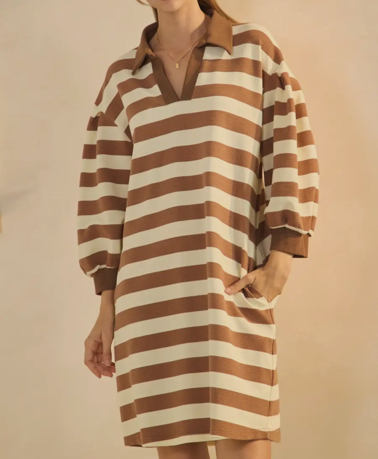 Olive Striped Dress