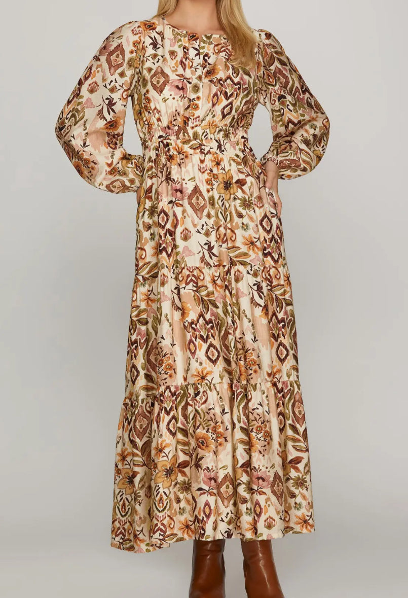 Brown/Olive Maxi Dress