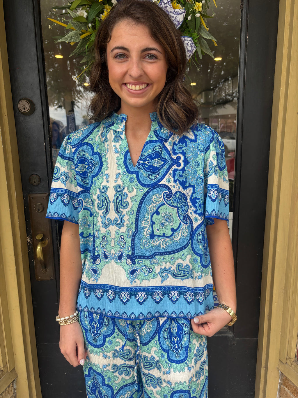 Blue Mosaic Set Top