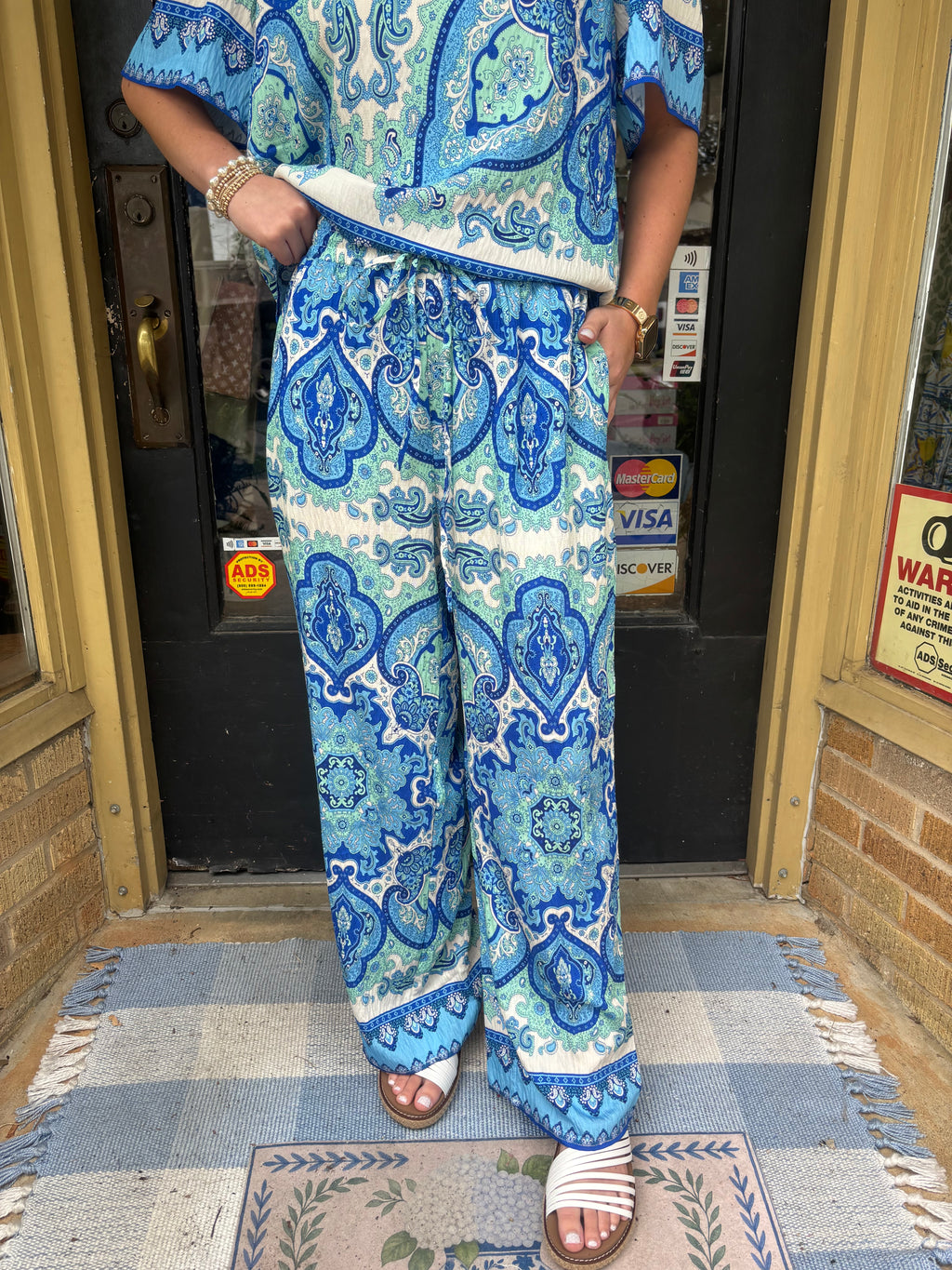 Blue Mosaic Set Pants