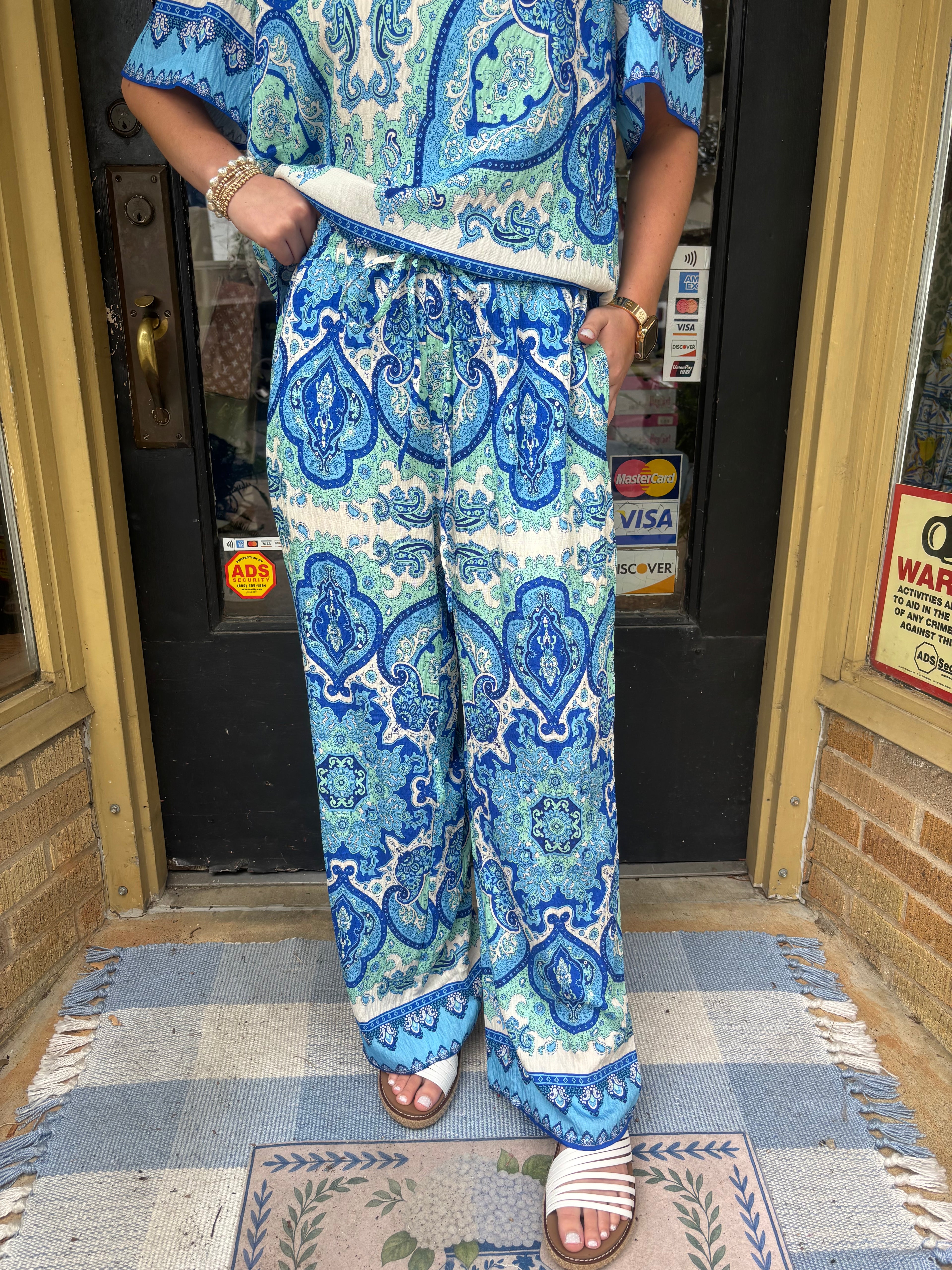Blue Mosaic Set Pants