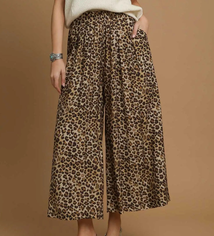Leopard Print Flowy Pants
