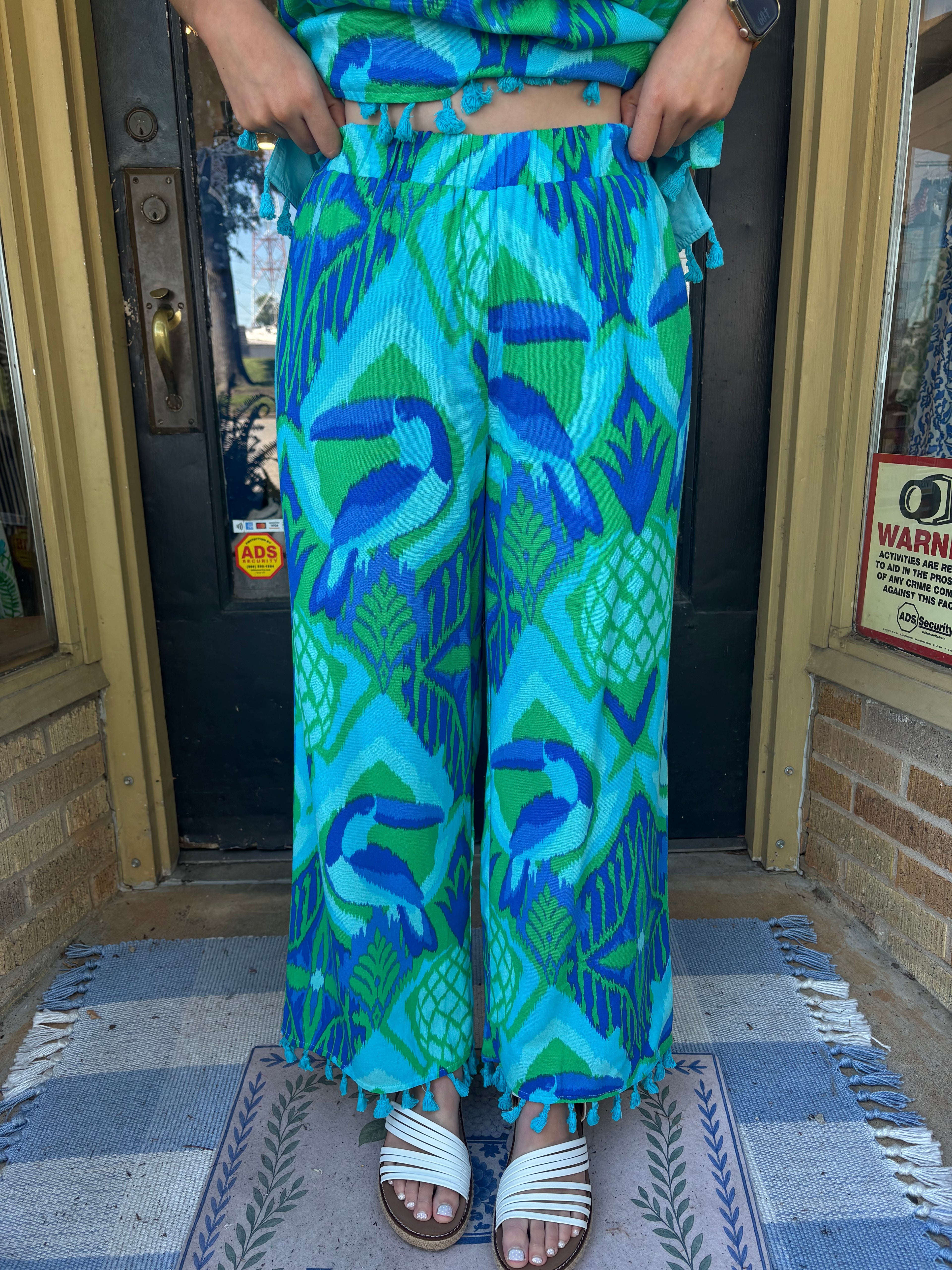 Blissy Tropical Flare Pants