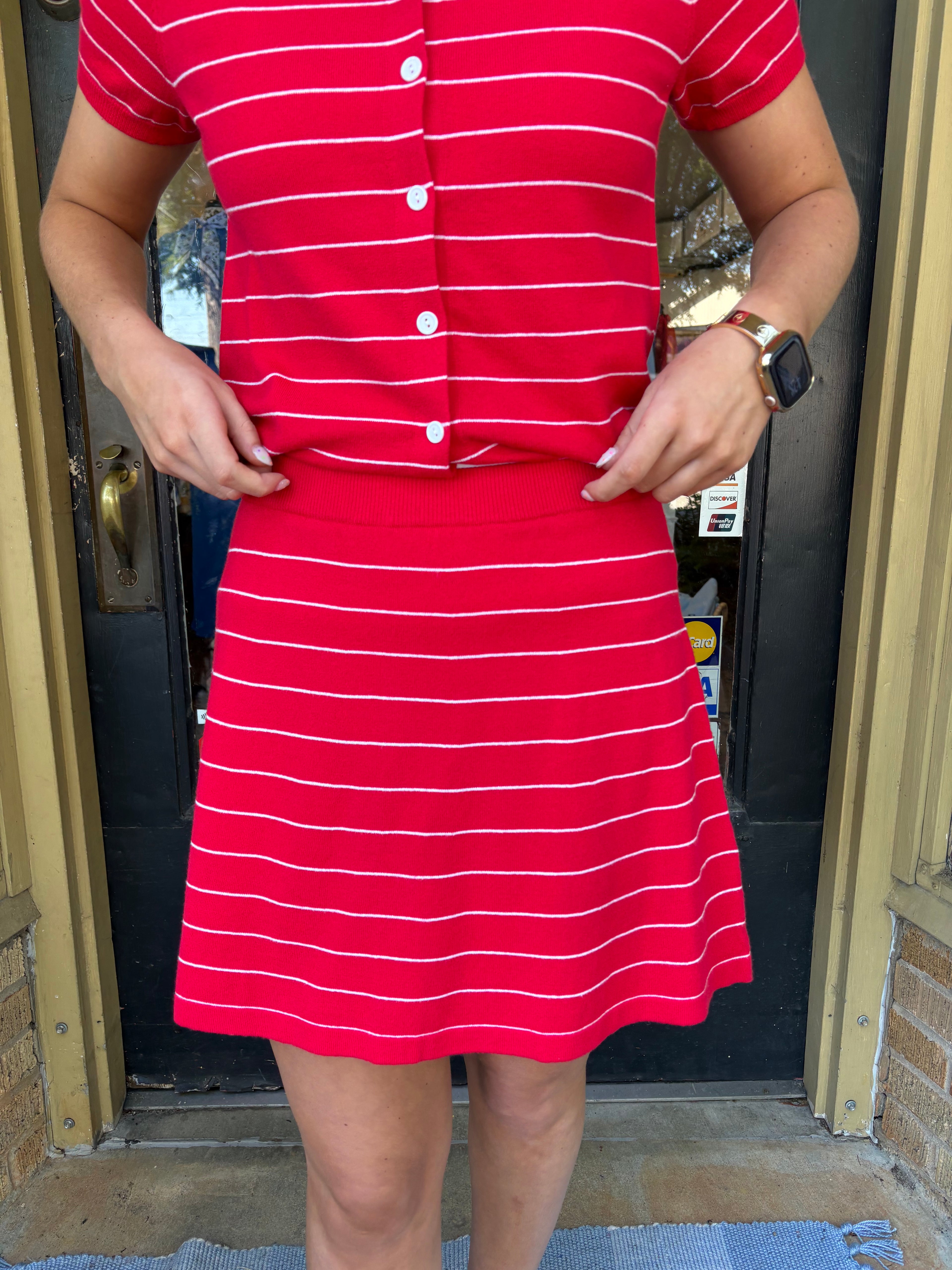 Red Sailor Stripe Skort