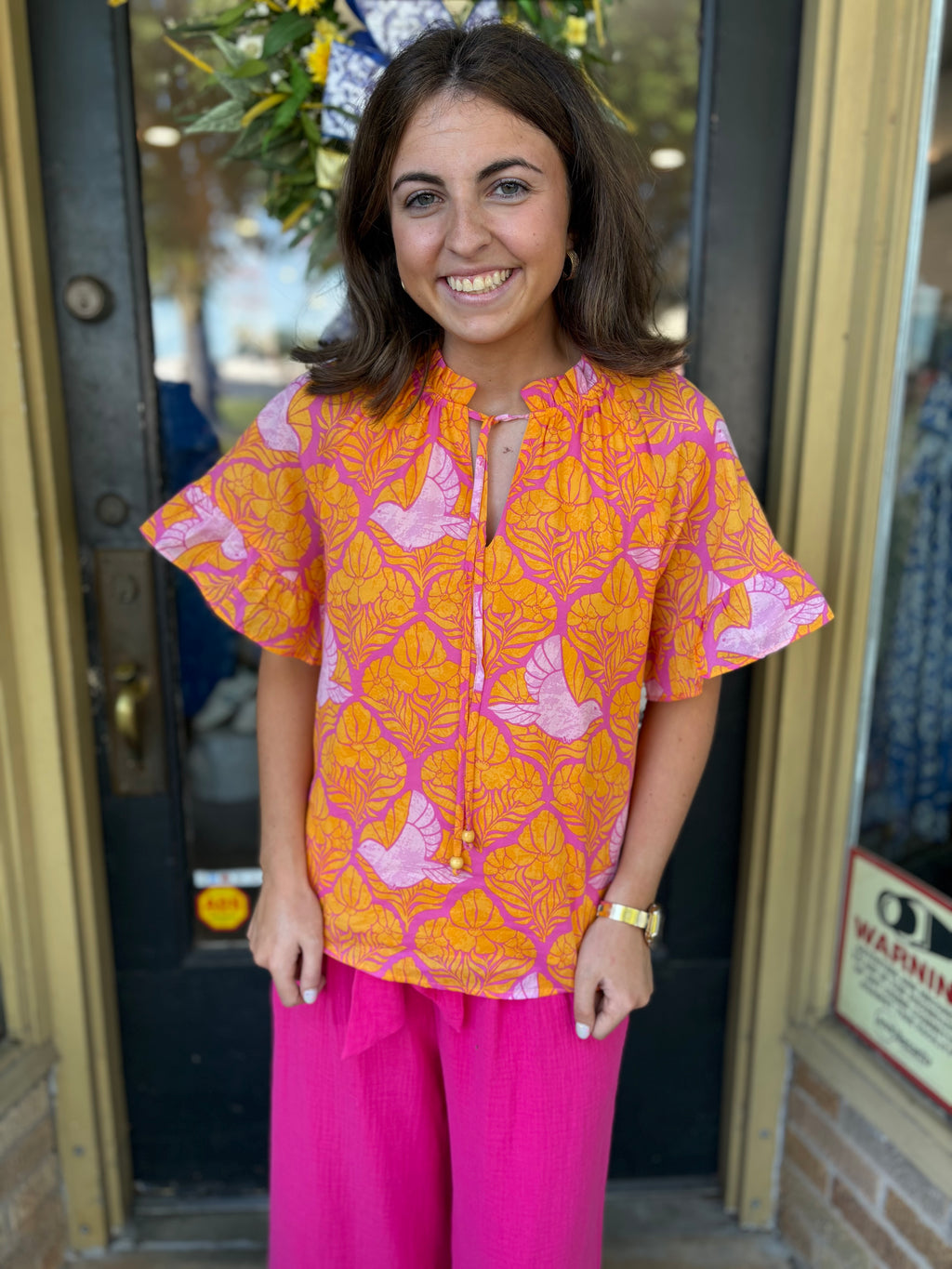 Orange Jaidy Floral Top