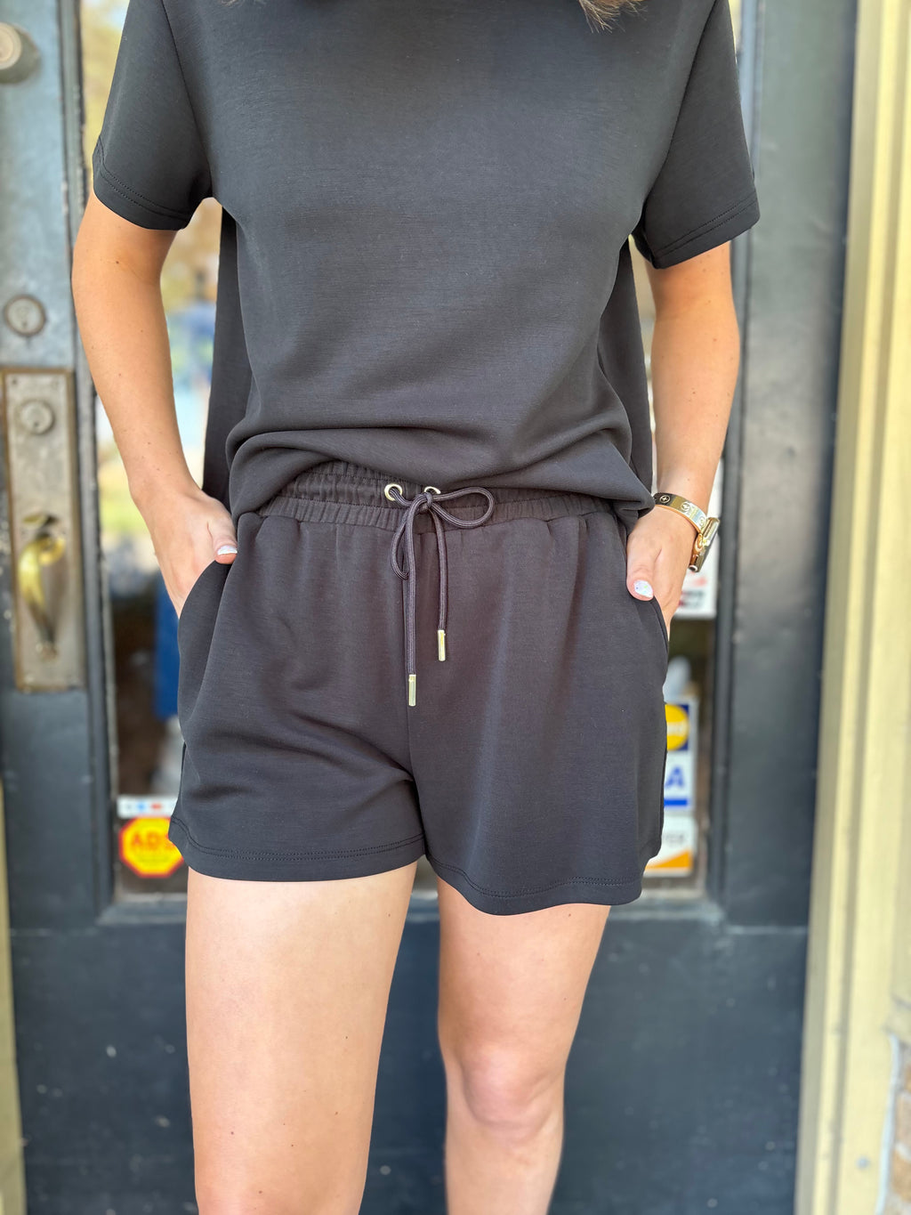 Mary Square Stephie Cloudsilk Shorts- Black