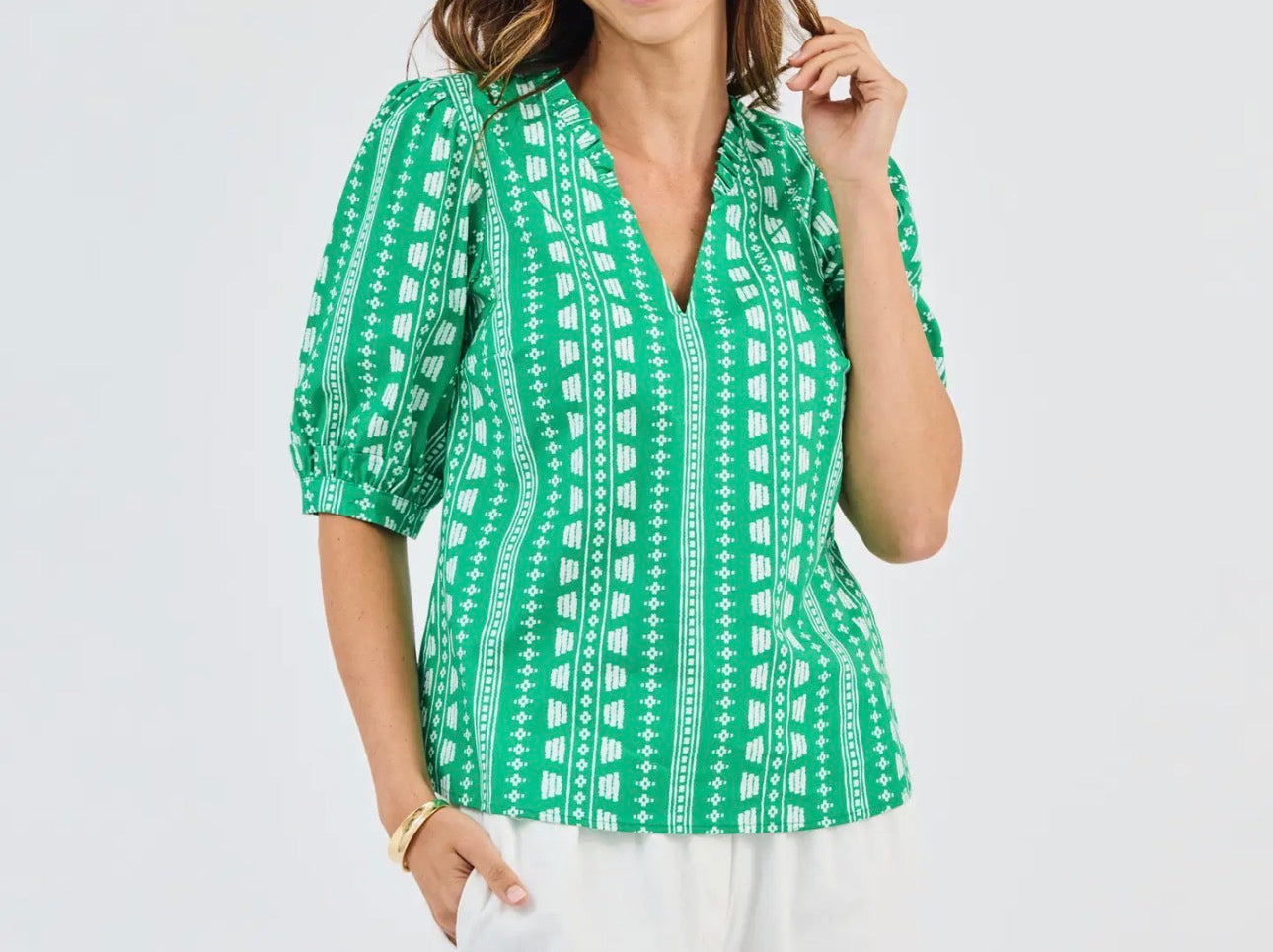 Mary Square Colette Heritage Top- Green