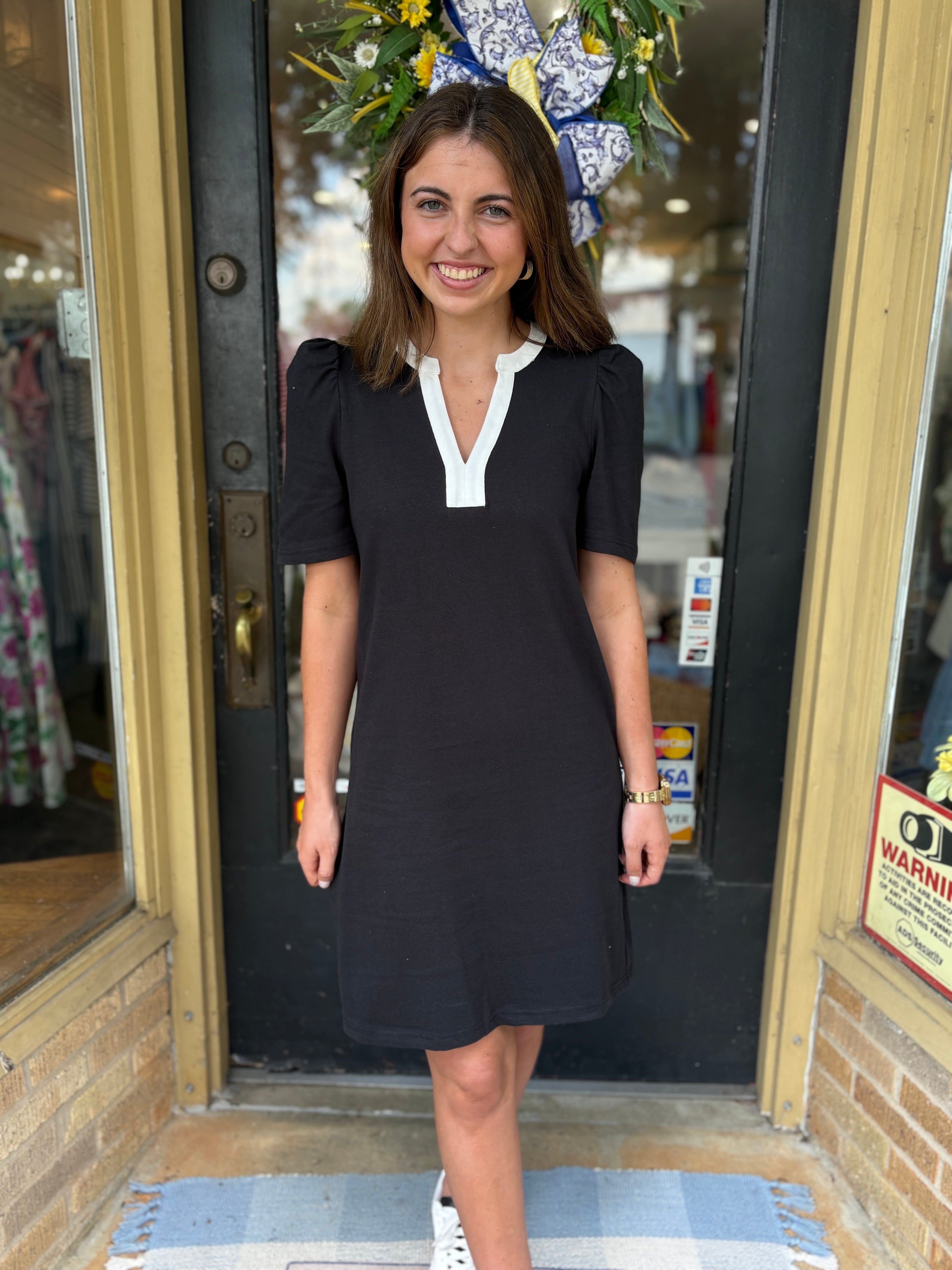 Mary Square Adelyn T-Shirt Dress- Black