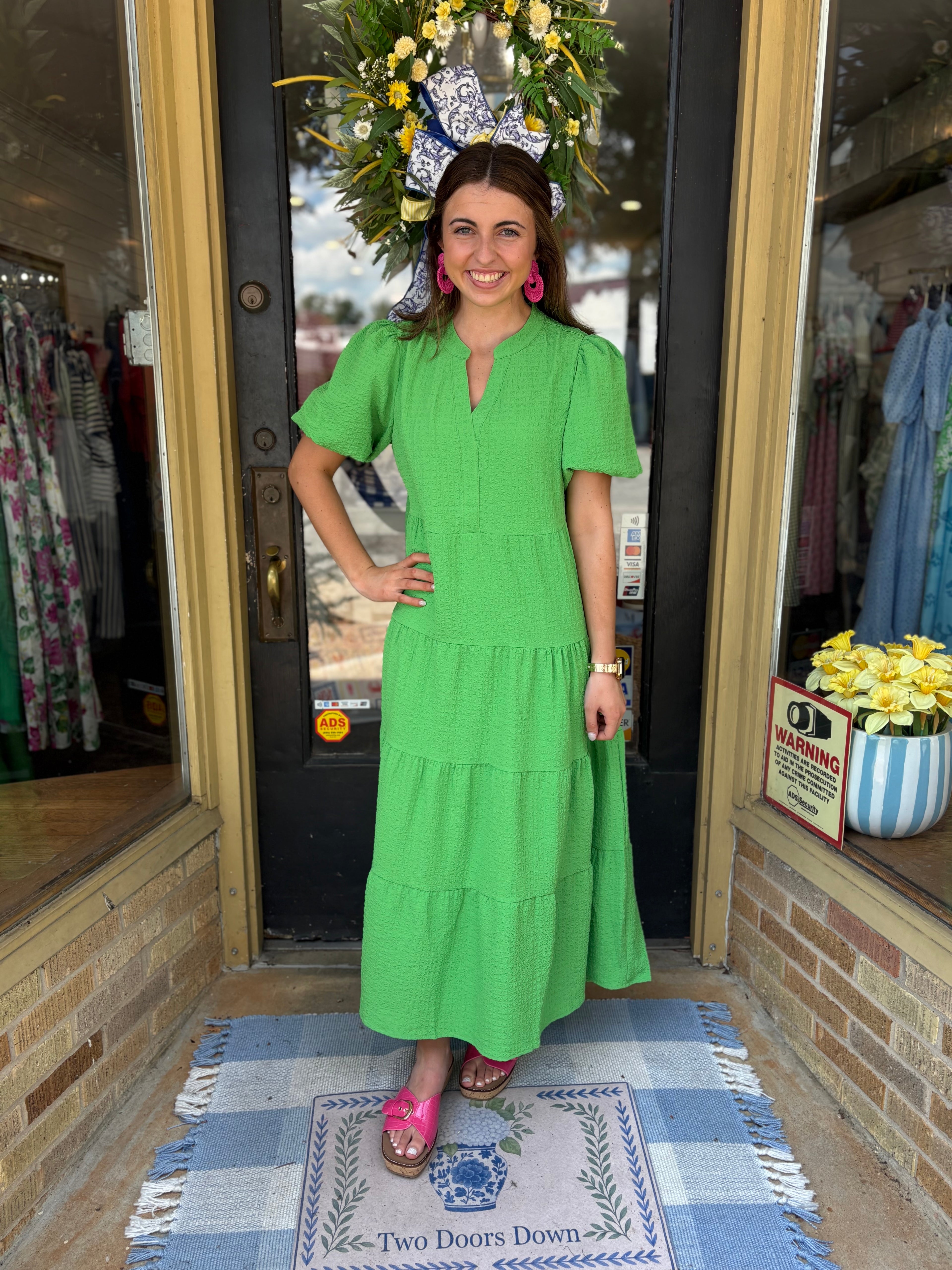 Mary Square Kinsley Dress- Green