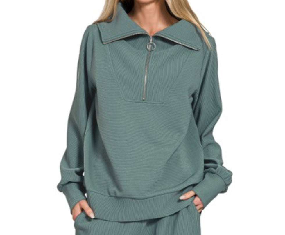 Ash Jade Half Zip Top