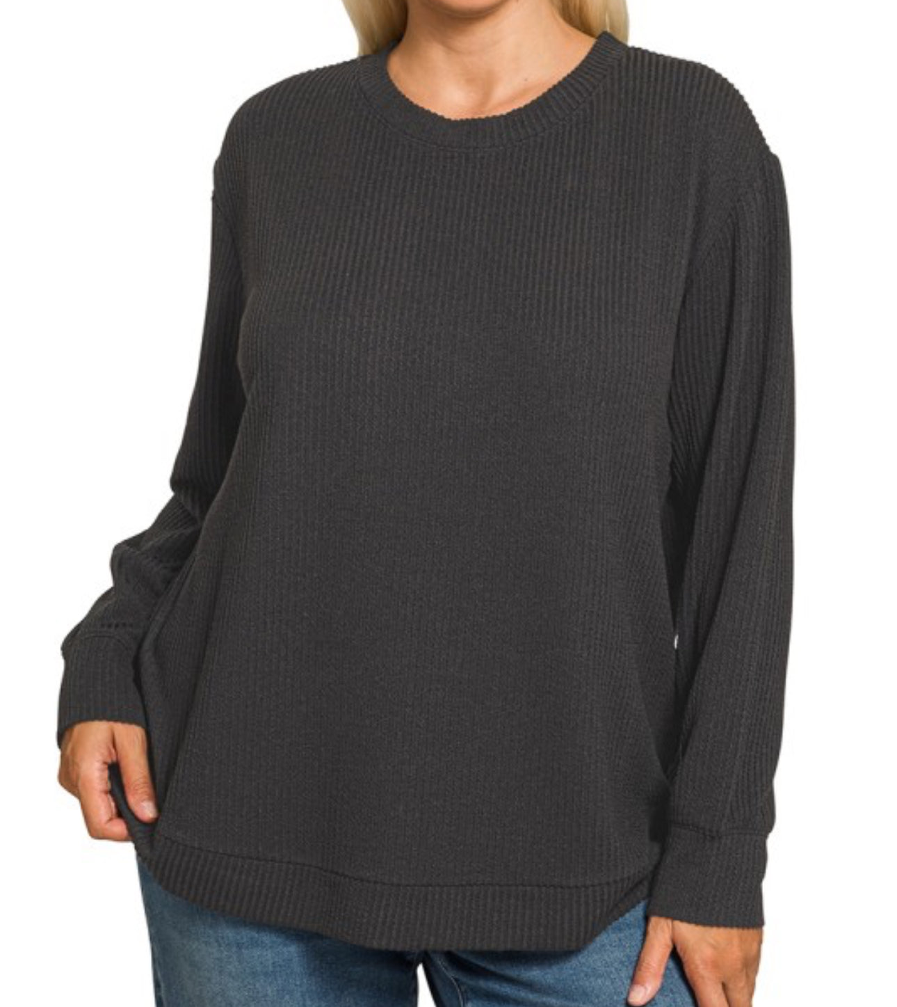 Plus Ribbed Long Sleeve