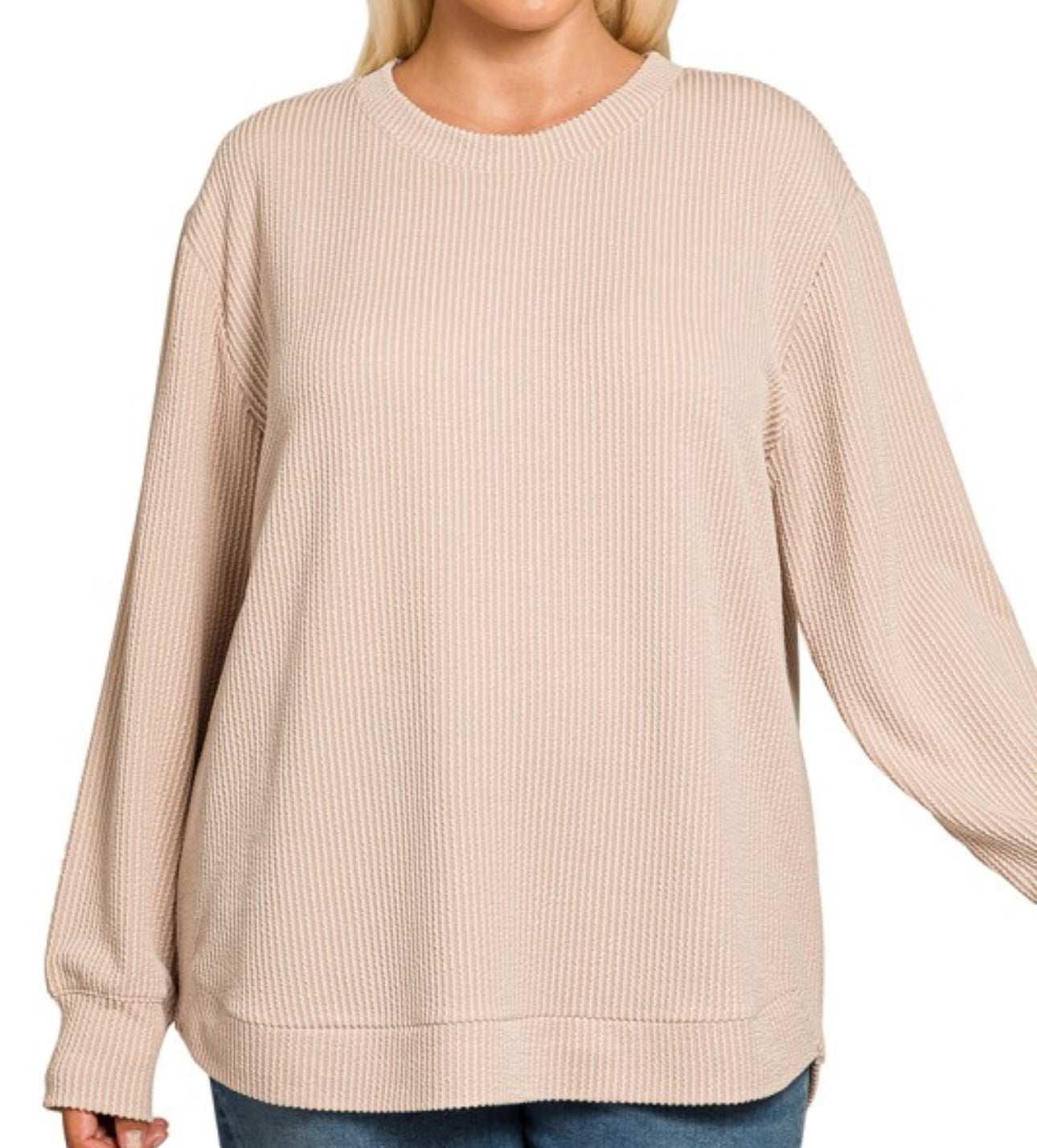 Plus Ribbed Long Sleeve