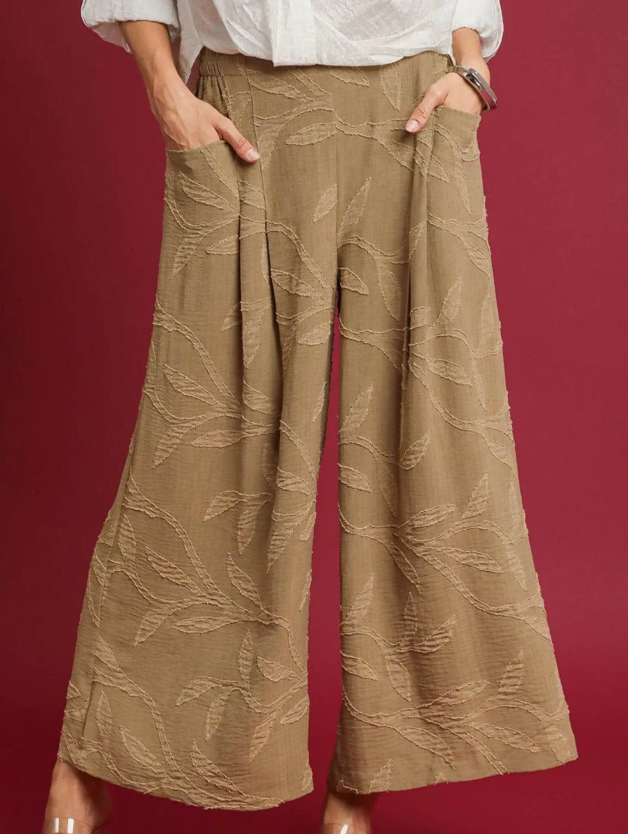 Mushroom Wide Leg Flowy Pants