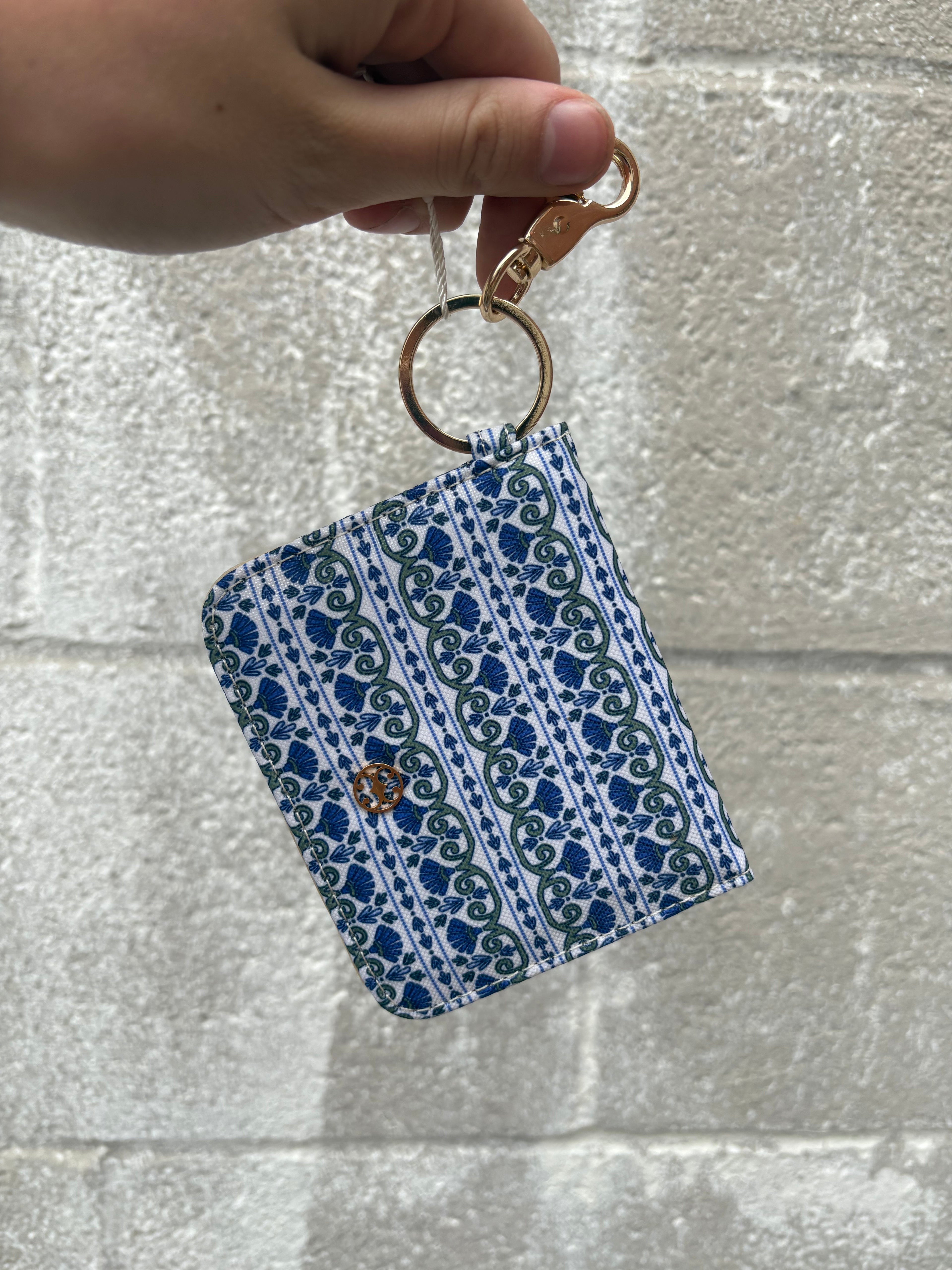 Mary Square Navy Floral ID Wallet