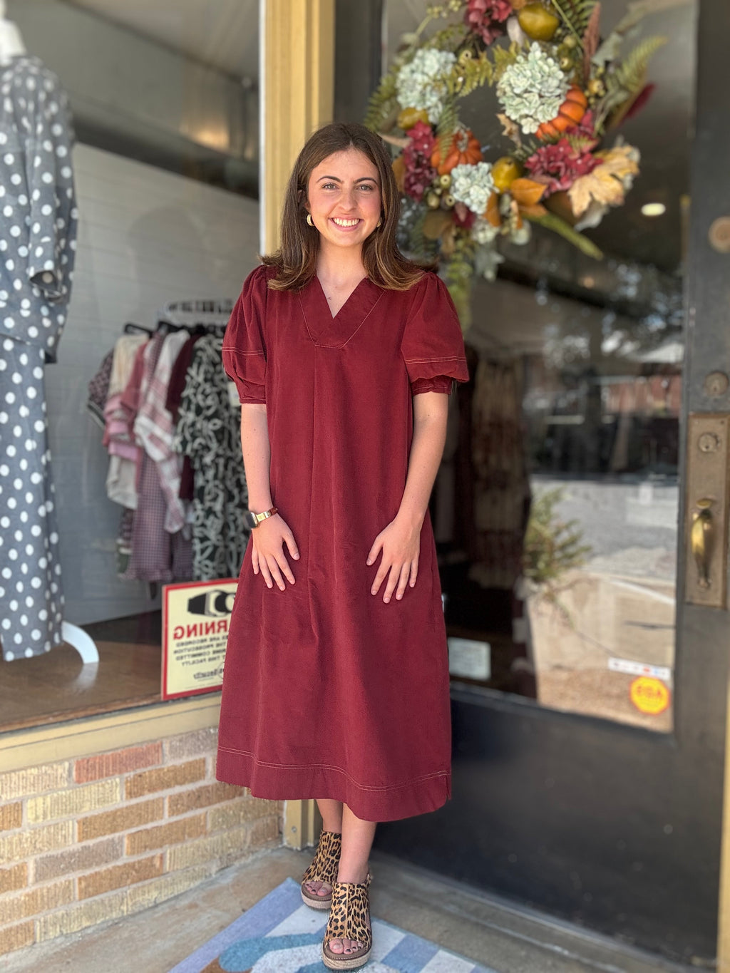 Once Upon an Autumn Dress- Burgundy