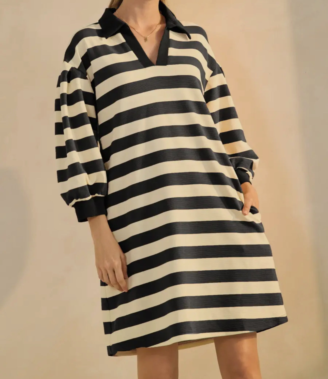 Black Striped Dress