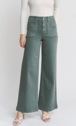 Mica Cilantro Wide Legs Jeans