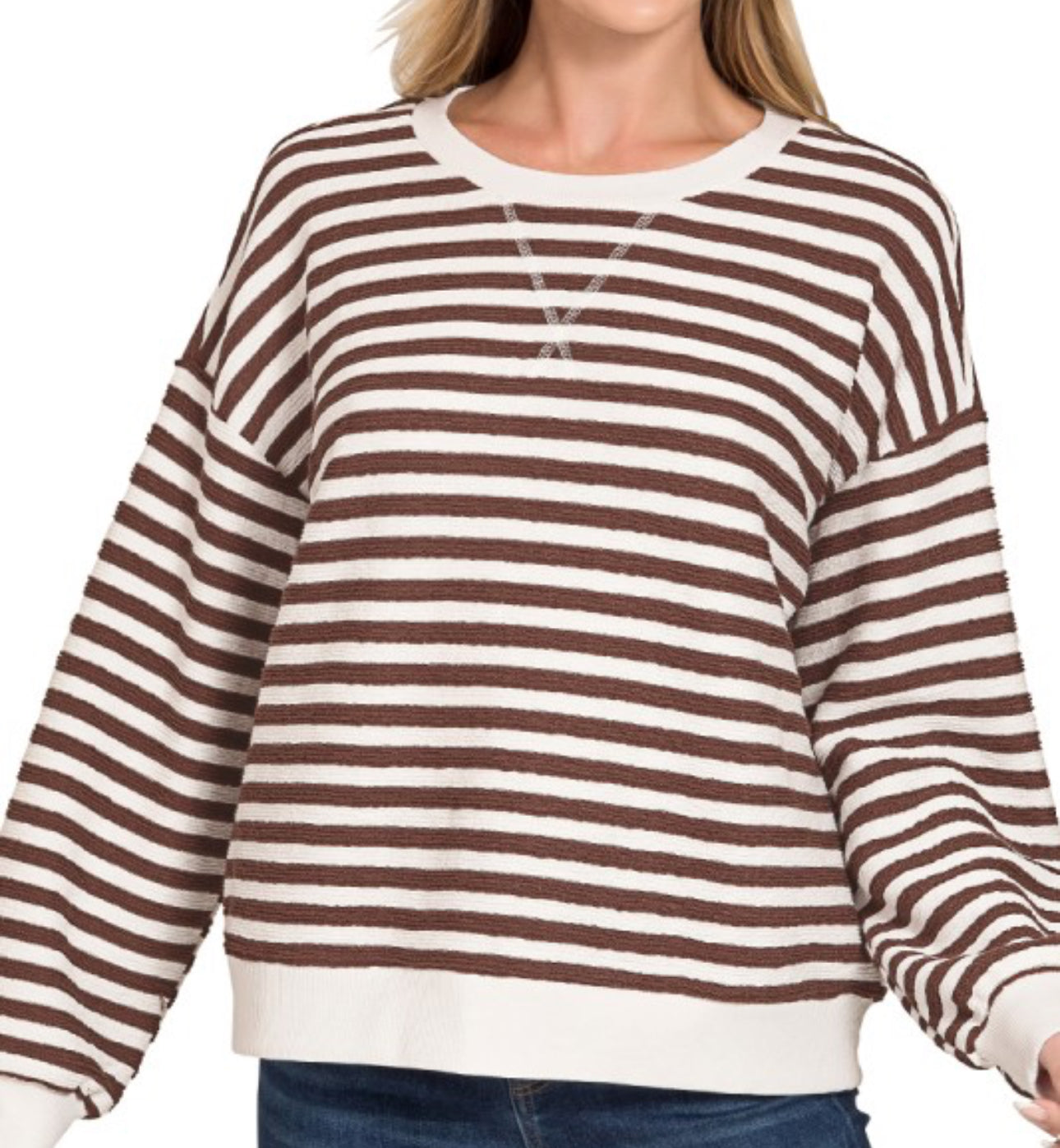 Brown Striped Pullover