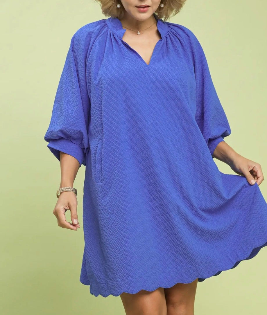 Plus Ocean Glow Textured Dress