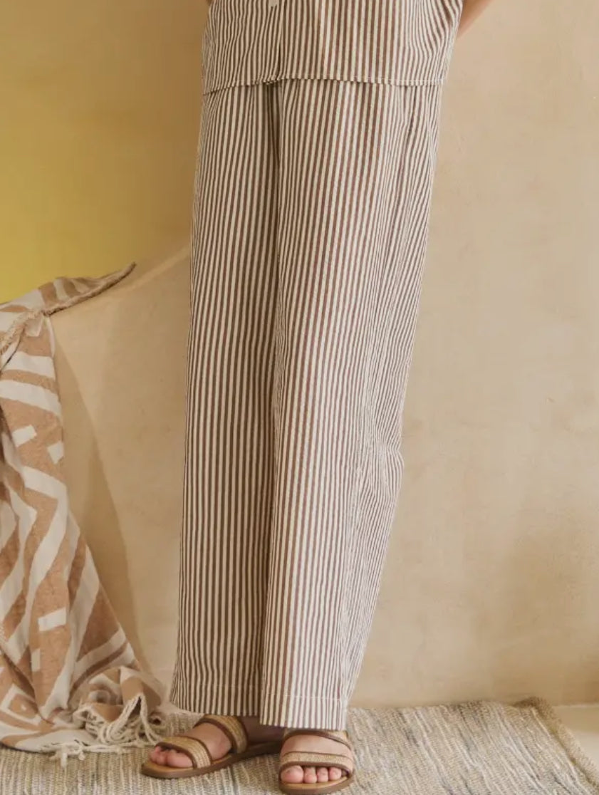Brown Striped Pants