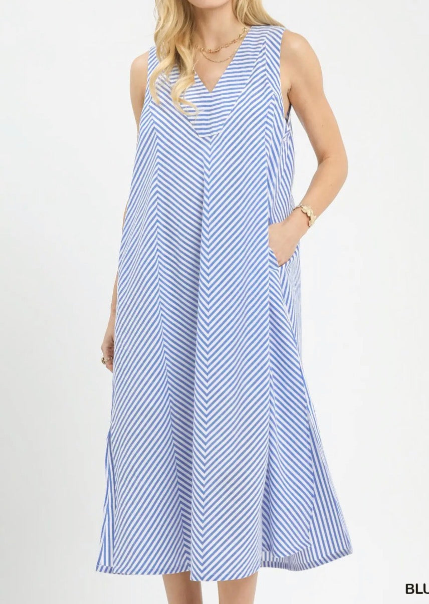 Seaside Stripe Midi Dress