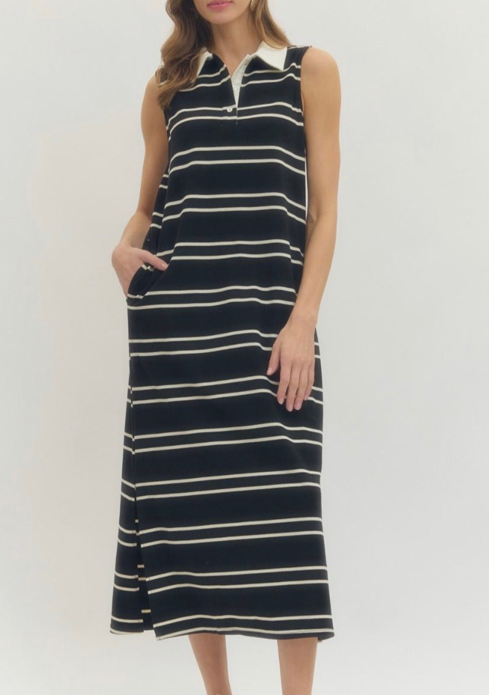 Black Sport Mode Midi Dress
