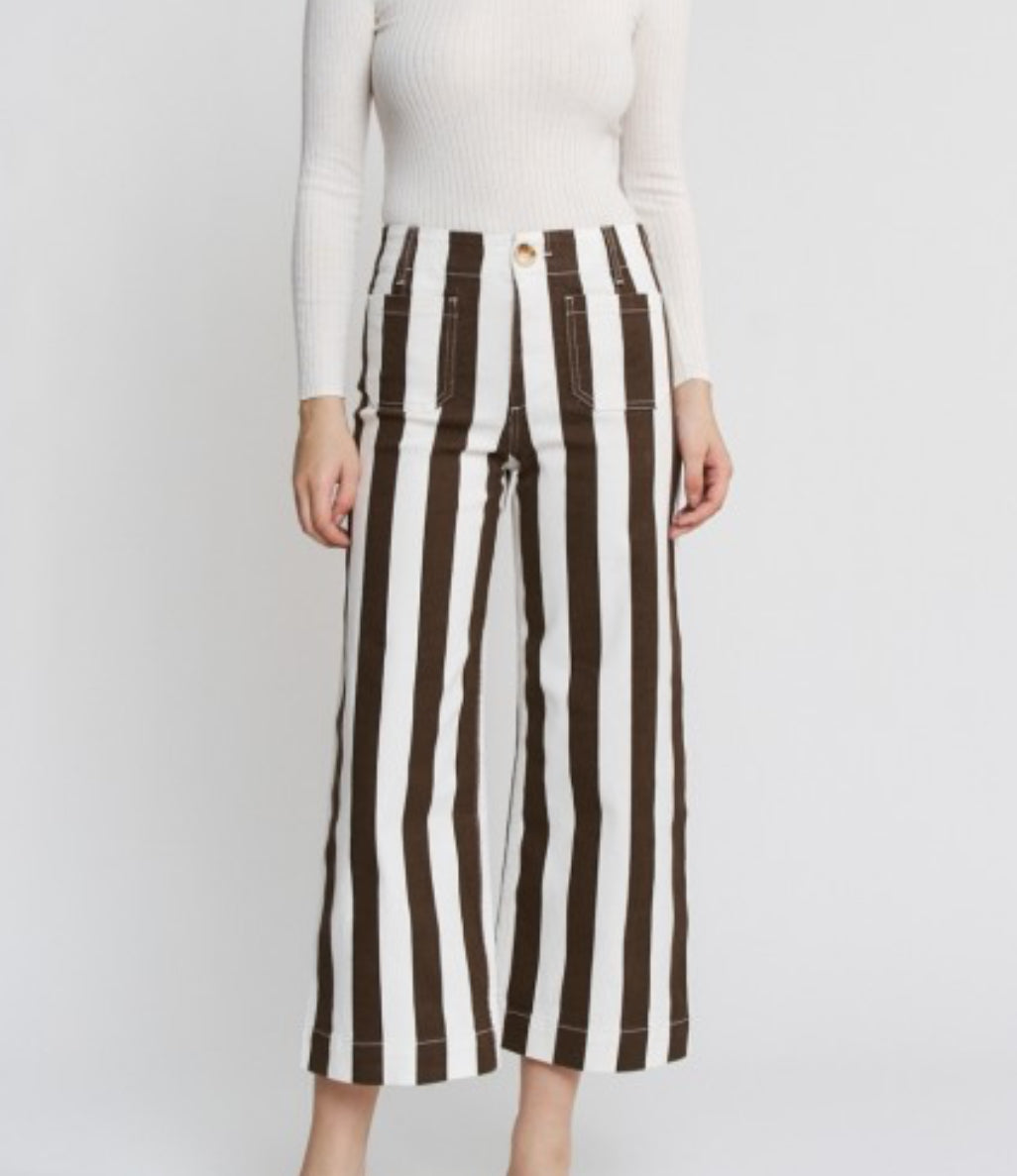 Mica Brown Striped Jeans