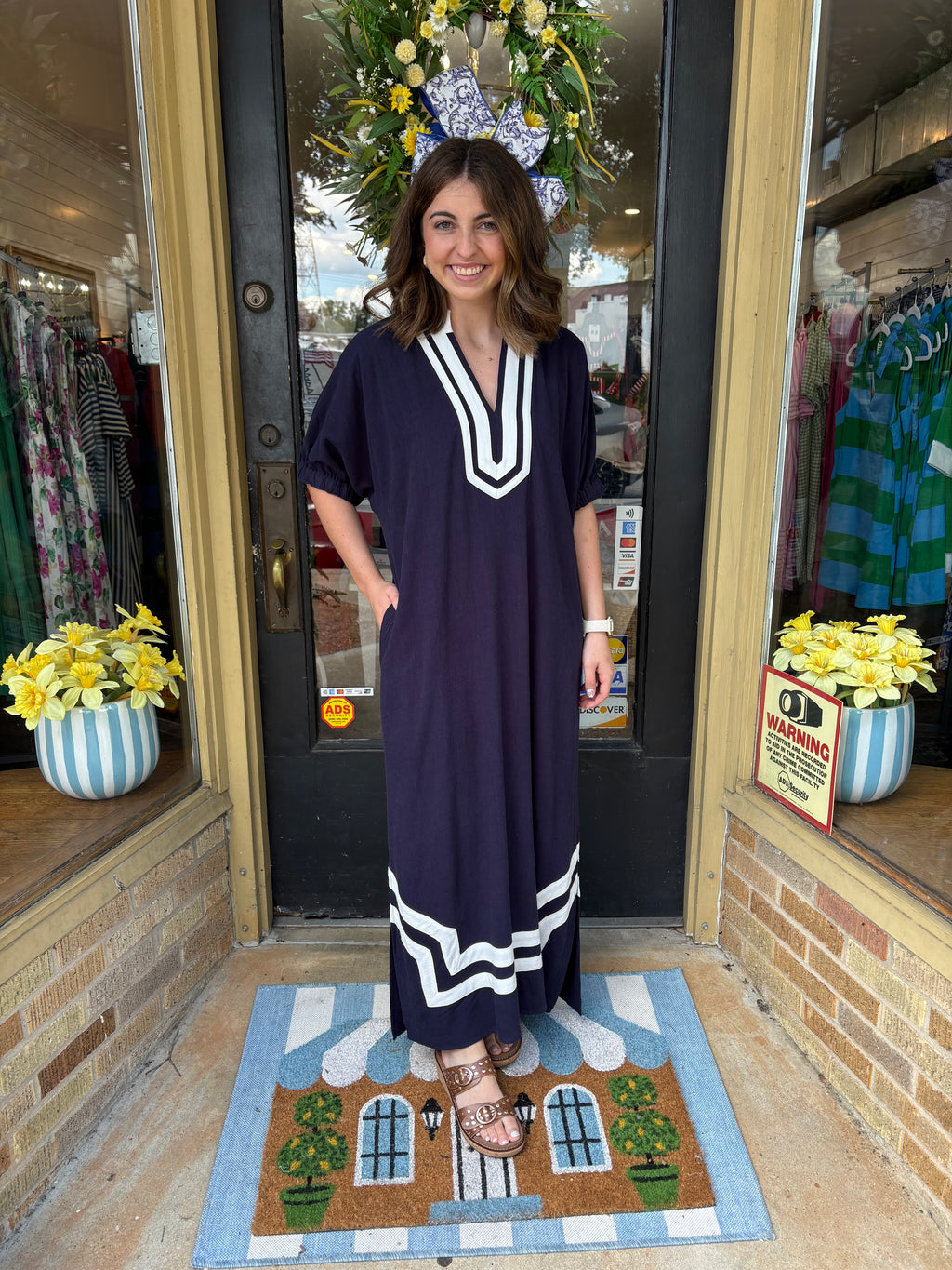 Double Take Midi Dress- Navy