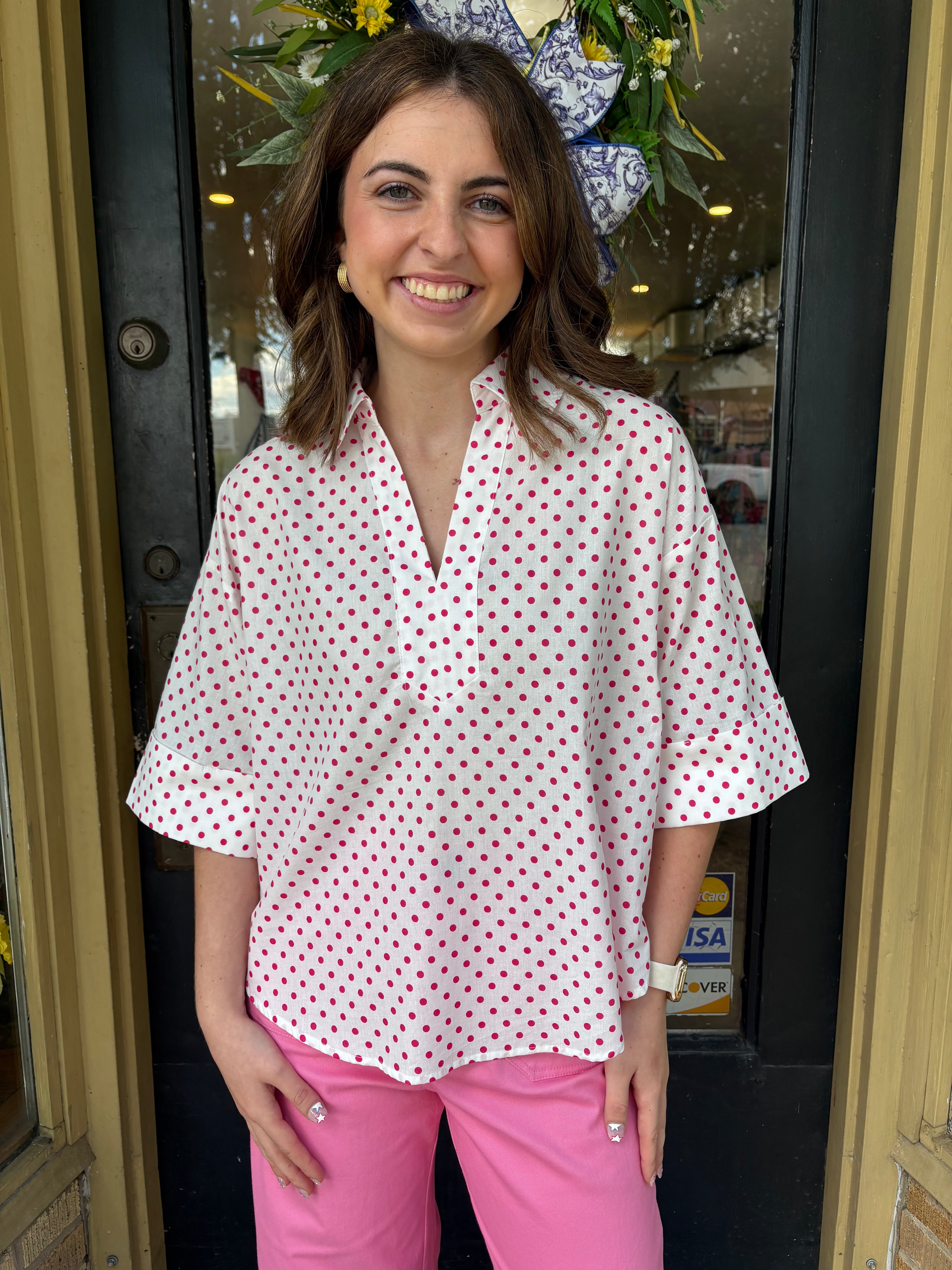 Pink Sugar Dot Blouse