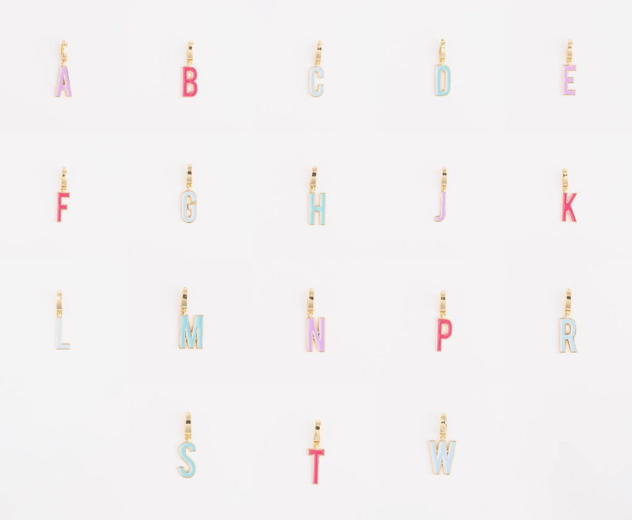 Clip-On Letter Charm- Color