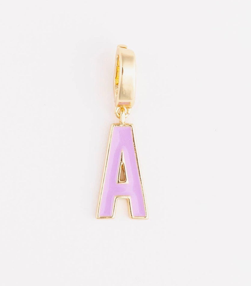 Clip-On Letter Charm- Color