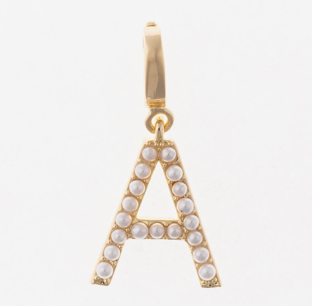 Clip-On Letter Charm- Pearl