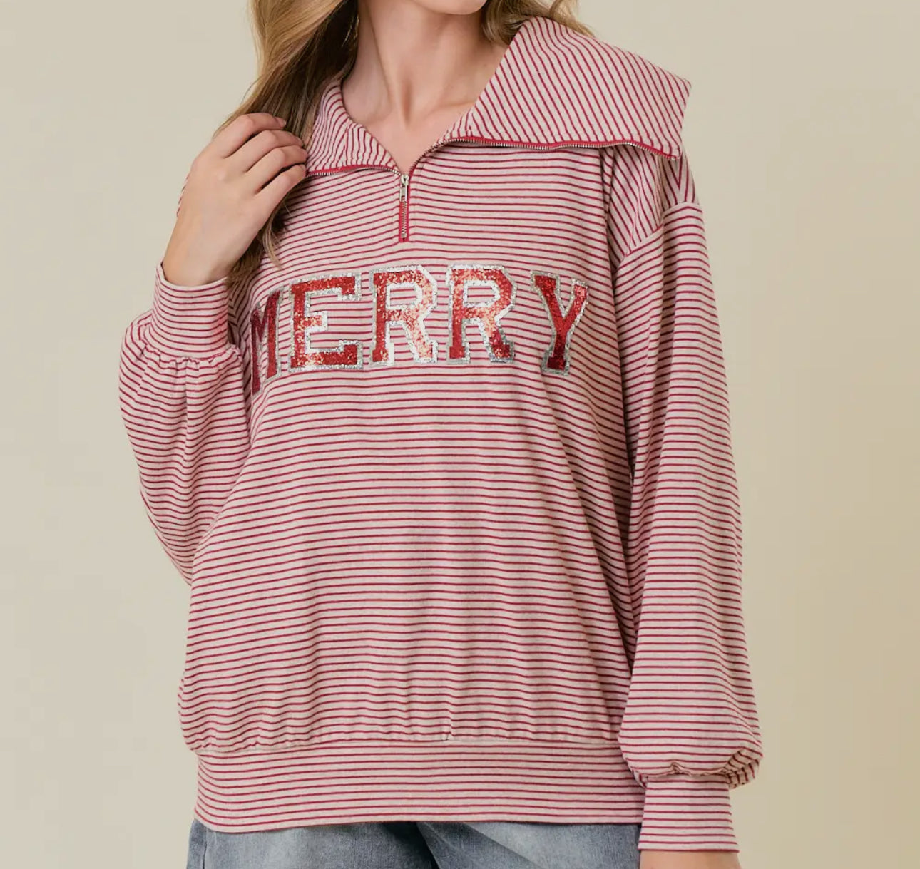 Sequin Merry Sweatshirt