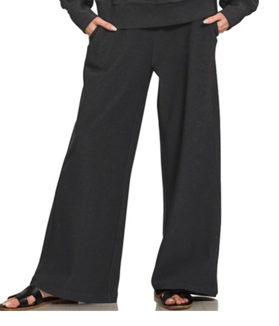 Black Ribbed Pants