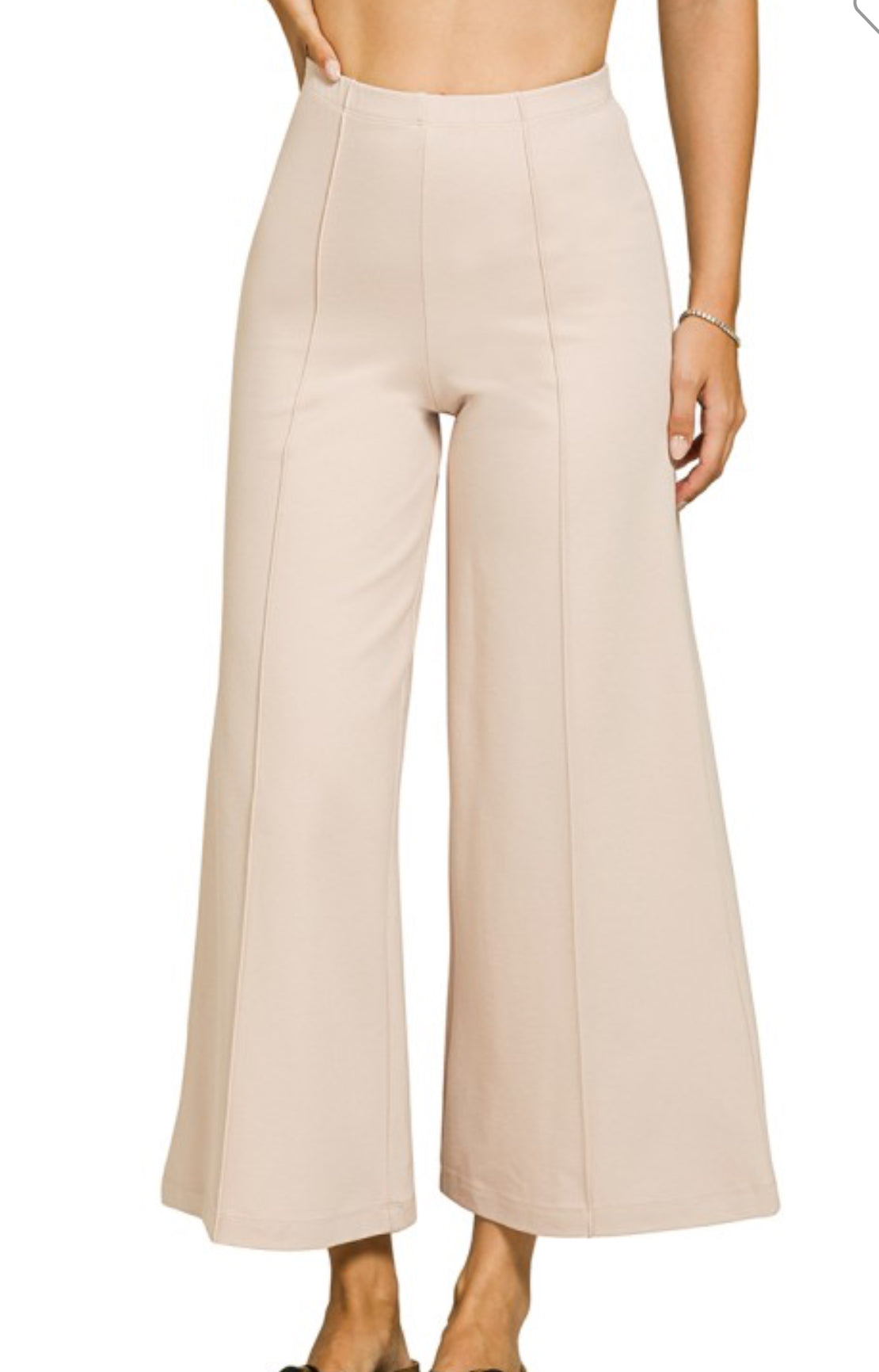 Elastic Waistband Pintuck Pants