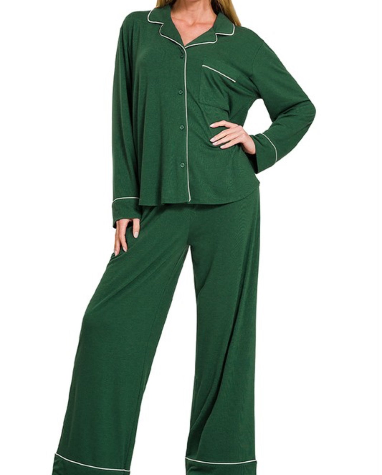 Dark Green Pajama Set