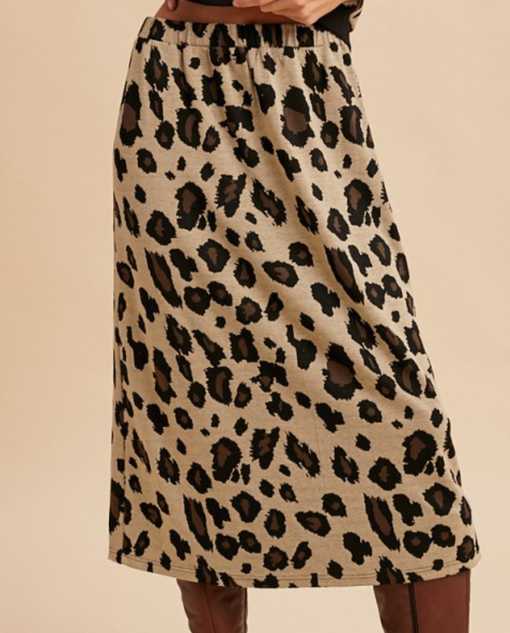Leopard Knit Skirt