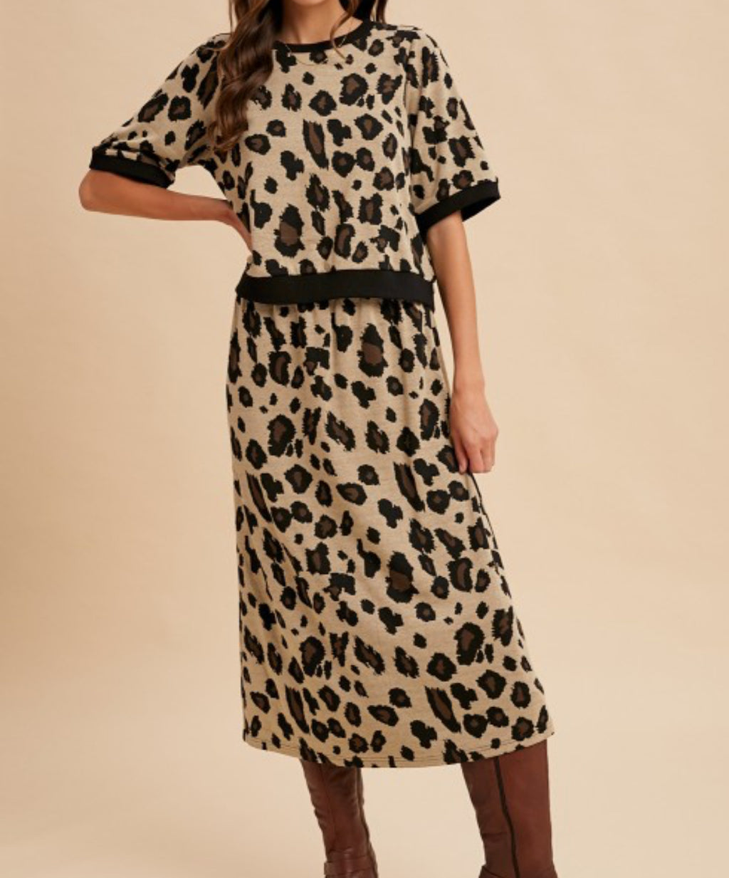 Leopard Knit Skirt