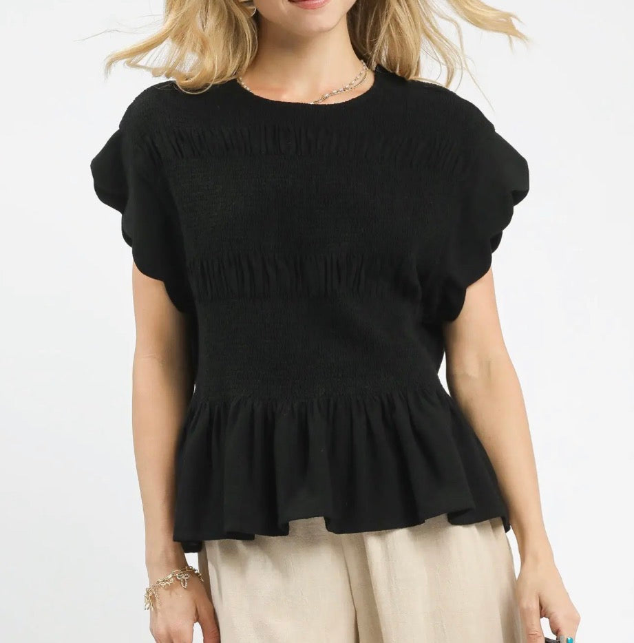 Black Belle Smocked Top