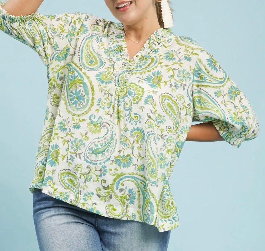 Plus Willow Paisley Top