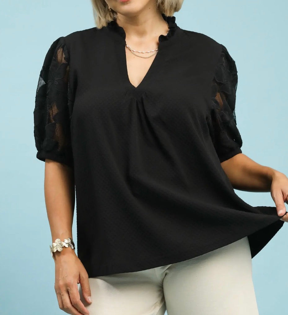 Plus Black Elegance Blouse